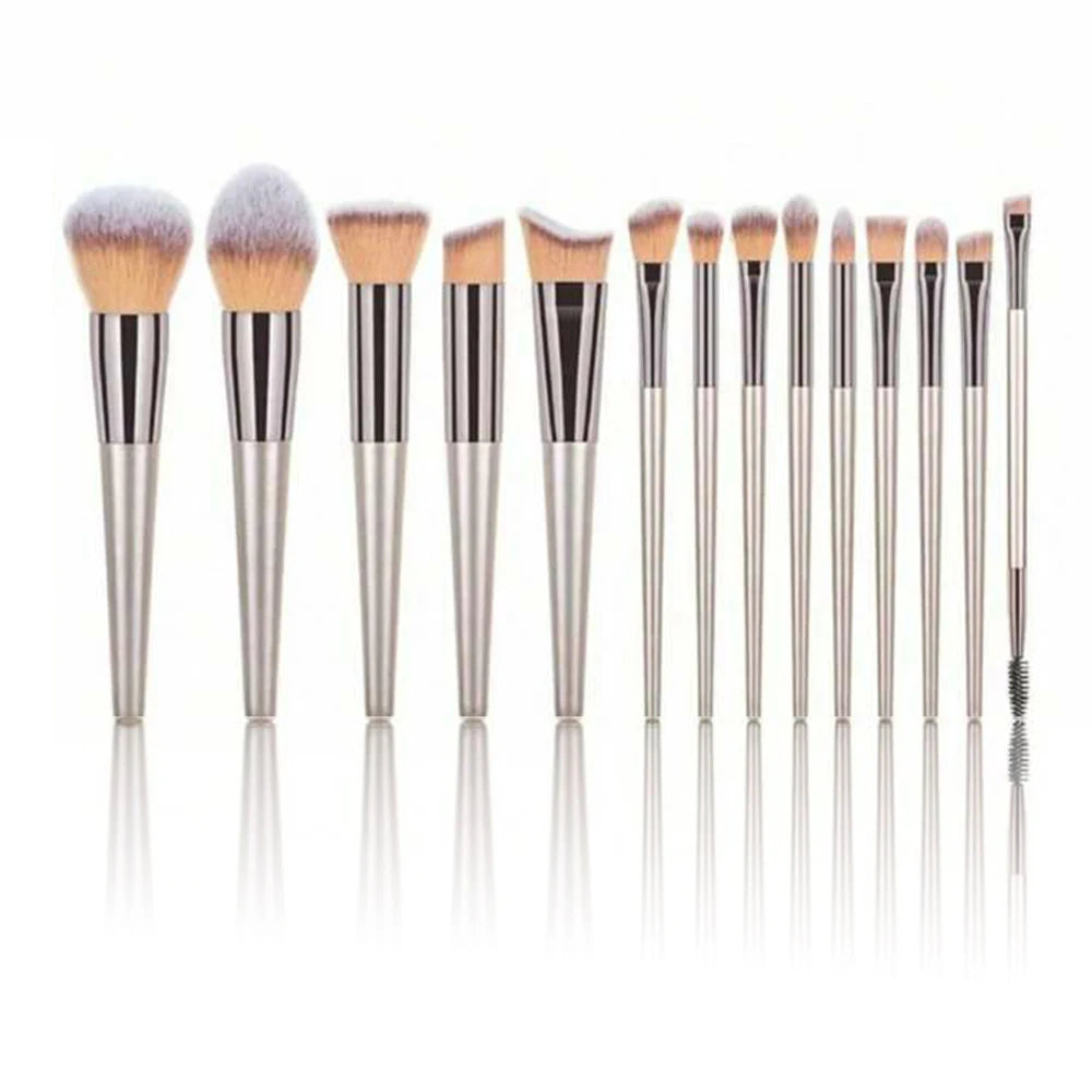 14 pc Premium Makeup Brush Set for Foundation, Powder, Concealers, Eye Shadows, and Blush