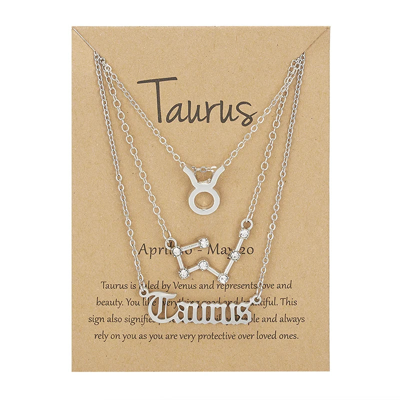 3 pc Zodiac Astrology Necklace