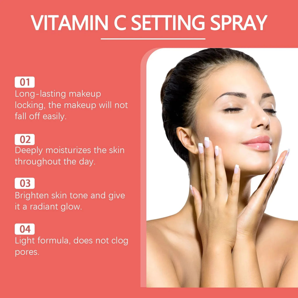 Hydrating Makeup Setting Fixing Spray Infused with Vitamin C and Sun Block (Made from Plants)