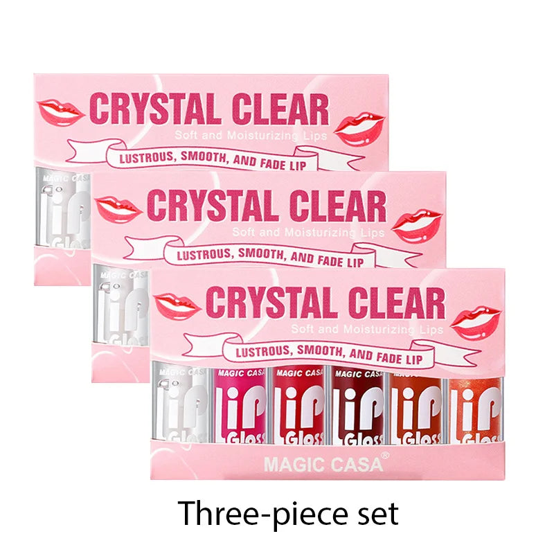 CRYSTAL CLEAR Long-Lasting Water-Gloss Lip Oil, 1 pc or 6 pc