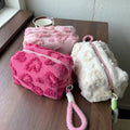 WHILE SUPPLIES LAST!!: Knit Heart Plush Makeup Bag