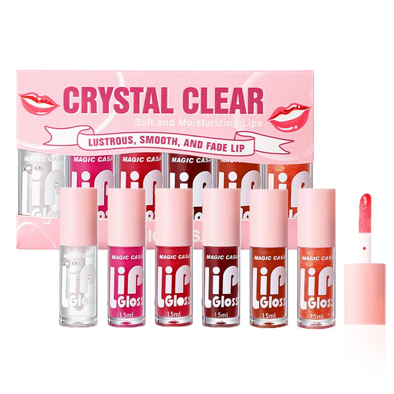 CRYSTAL CLEAR Long-Lasting Water-Gloss Lip Oil, 1 pc or 6 pc