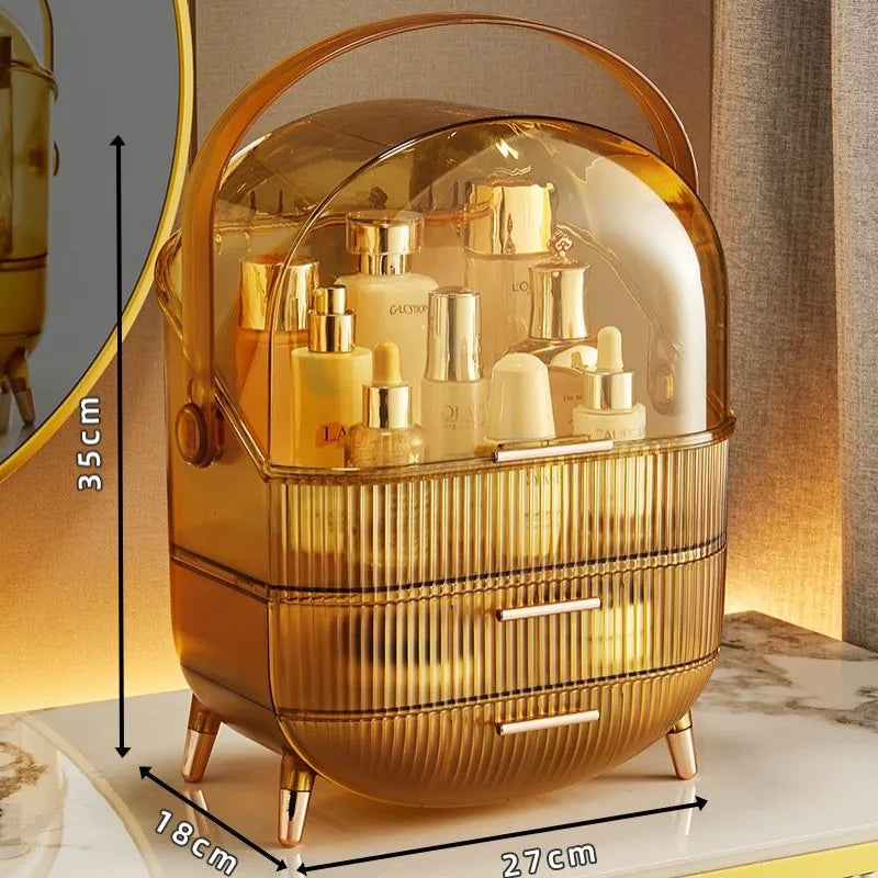 Elegant Large Beauty, Makeup Organizer/ Display Case with Lid