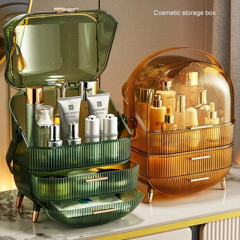 Elegant Large Beauty, Makeup Organizer/ Display Case with Lid