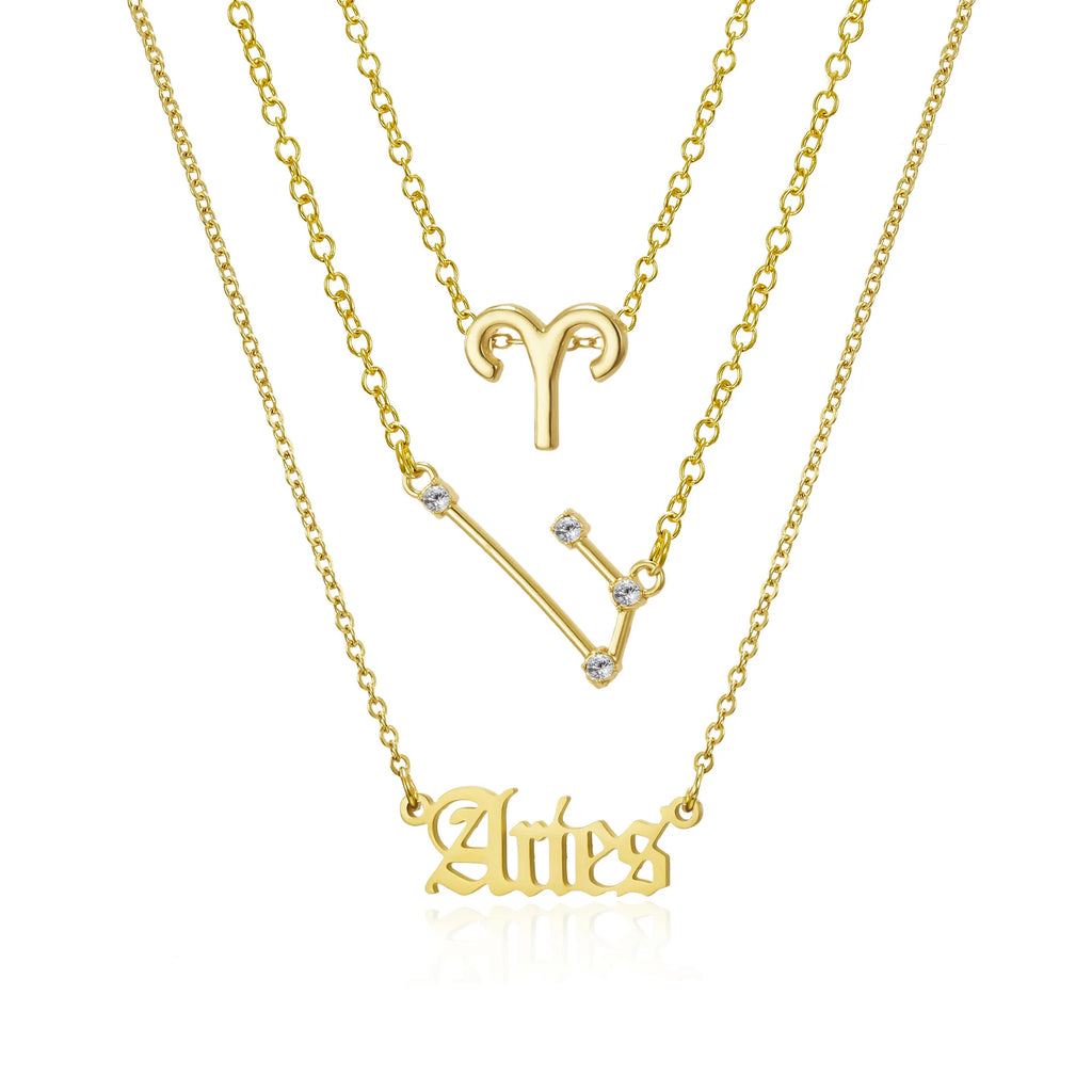 3 pc Zodiac Astrology Necklace