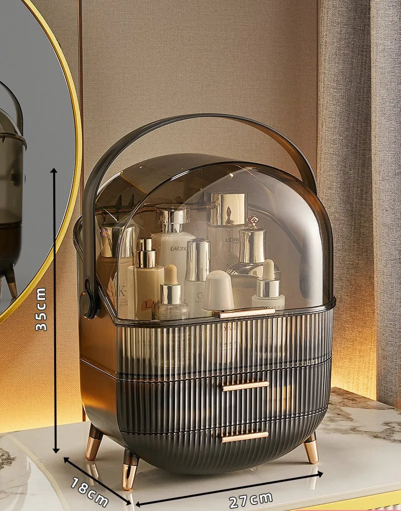 Elegant Large Beauty, Makeup Organizer/ Display Case with Lid