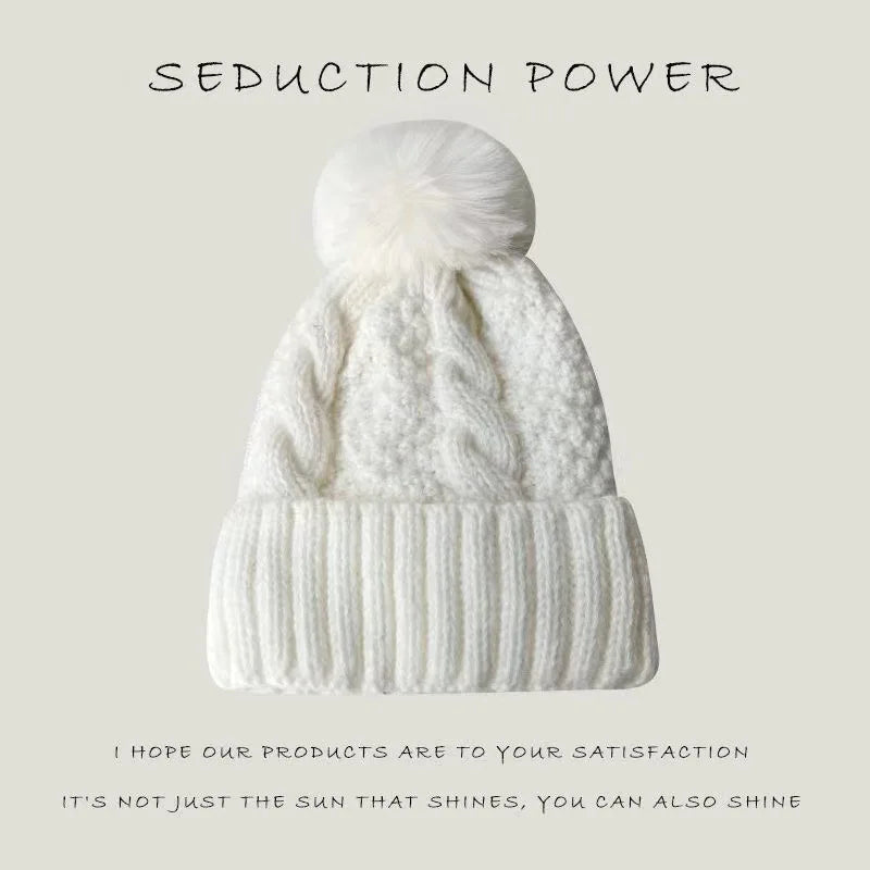 Knitted Hat with Pom