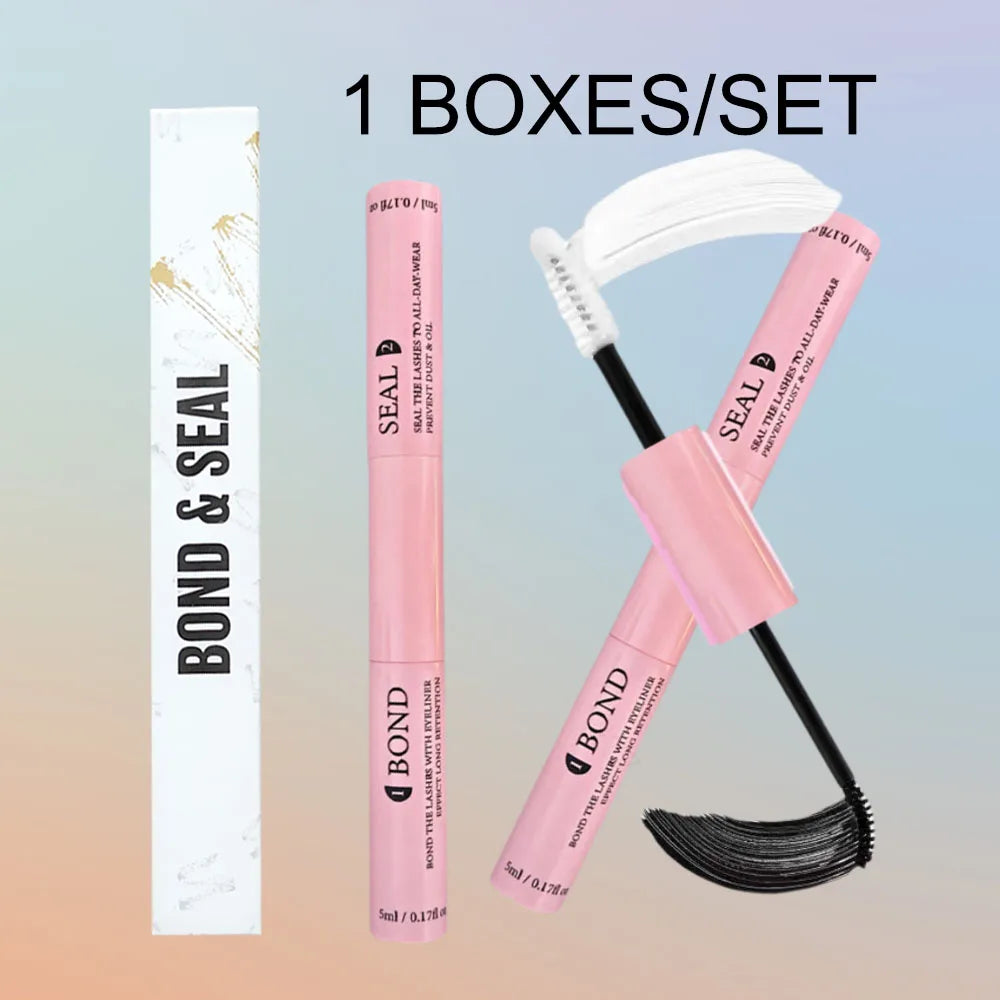 Lash Bond and Seal 10ml Individual Lashes Glue and Seal Super Strong Hold Lash Extension with Lash Glue Remover 5ml Tweezers Kit
