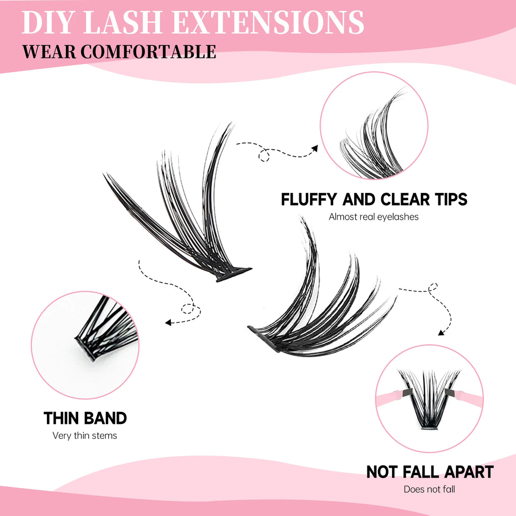 200 pc Faux Lash Clusters with Accessories For Professionals and DIYS, 40D and 30D