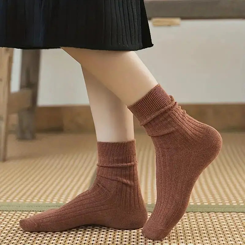 Mixed Color Striped Crew Socks