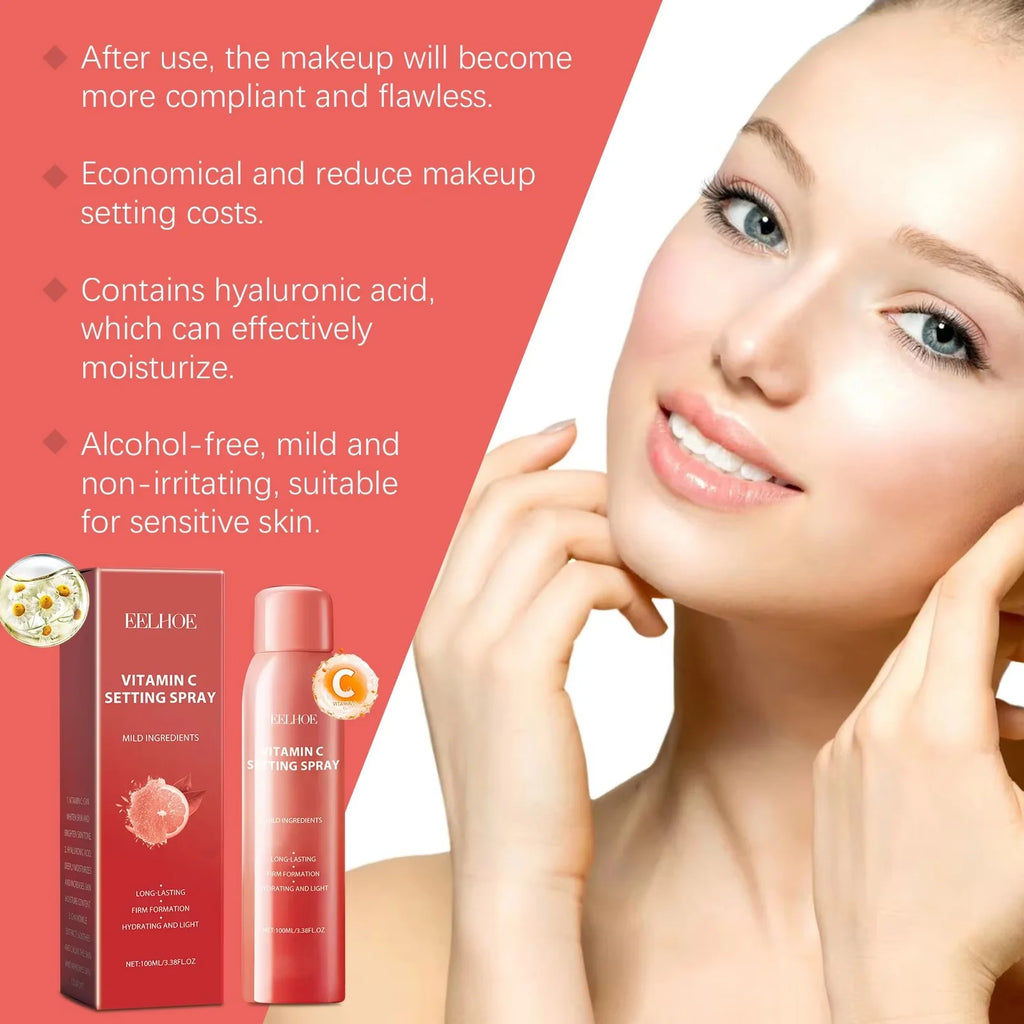 Hydrating Makeup Setting Fixing Spray Infused with Vitamin C and Sun Block (Made from Plants)