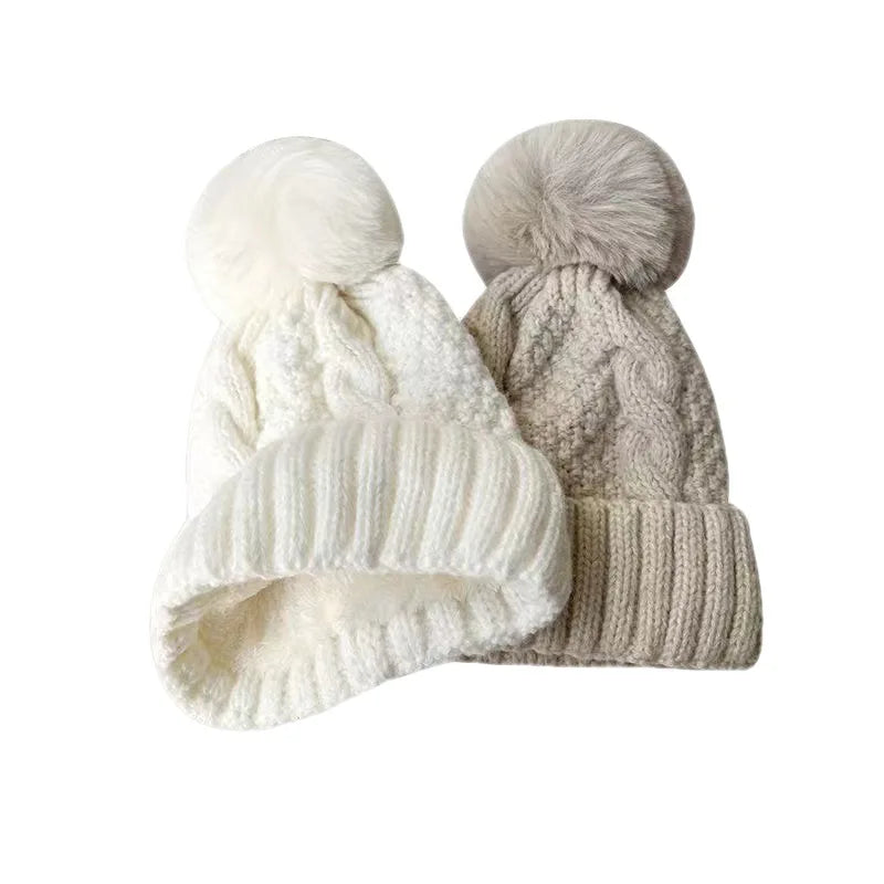 Knitted Hat with Pom