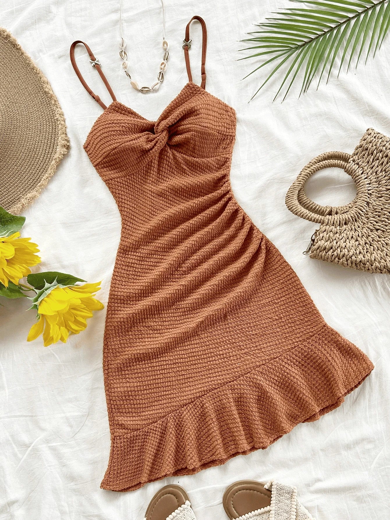 Brown Knit Sundress