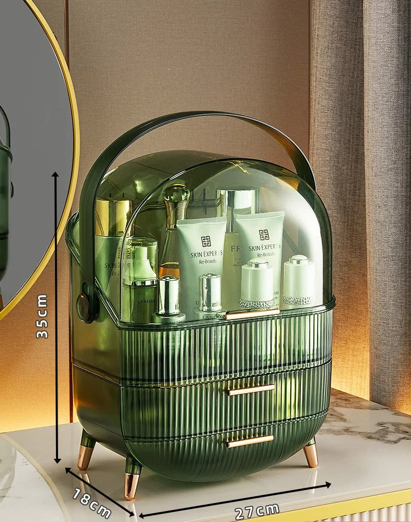 Elegant Large Beauty, Makeup Organizer/ Display Case with Lid