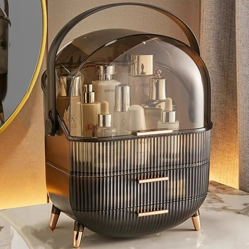 Elegant Large Beauty, Makeup Organizer/ Display Case with Lid
