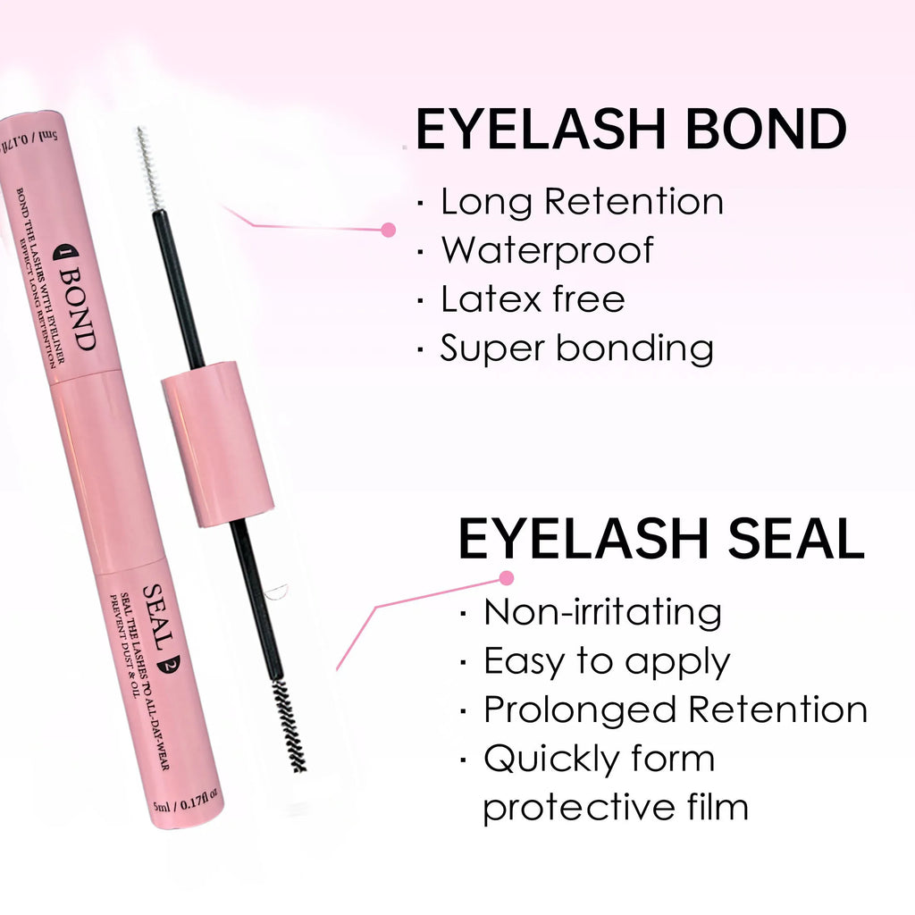 Lash Bond and Seal 10ml Individual Lashes Glue and Seal Super Strong Hold Lash Extension with Lash Glue Remover 5ml Tweezers Kit