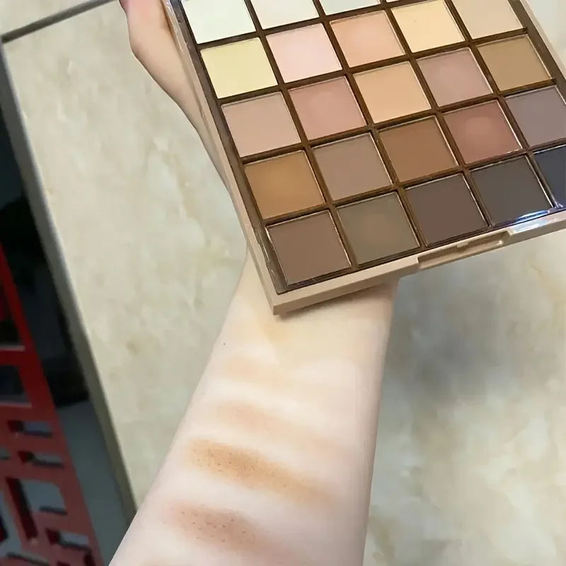 25 color Professional Eyeshadow Palette - matte and shimmer, brown, nude, coffee, chocolate