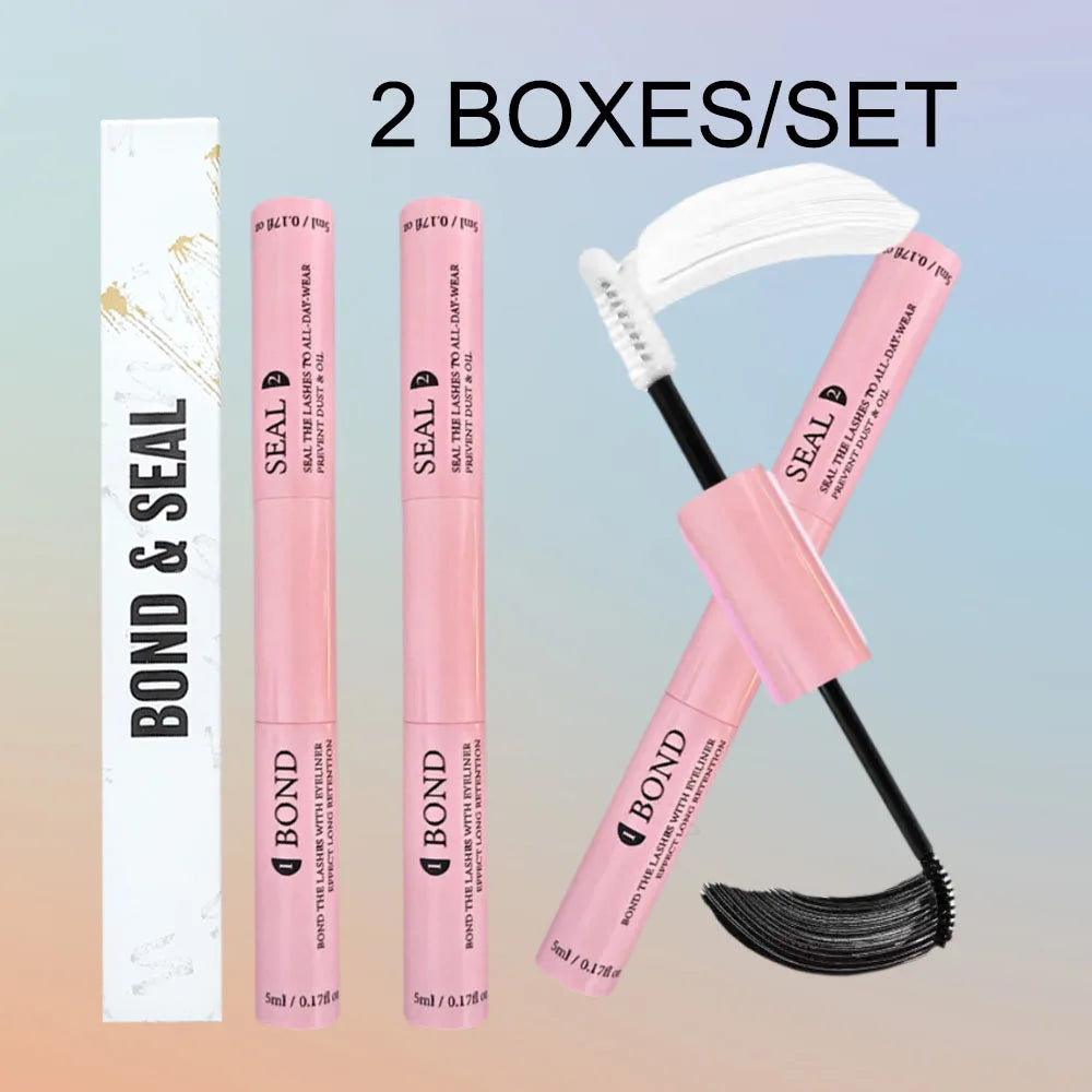 Lash Bond and Seal 10ml Individual Lashes Glue and Seal Super Strong Hold Lash Extension with Lash Glue Remover 5ml Tweezers Kit