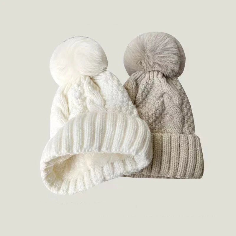 Knitted Hat with Pom